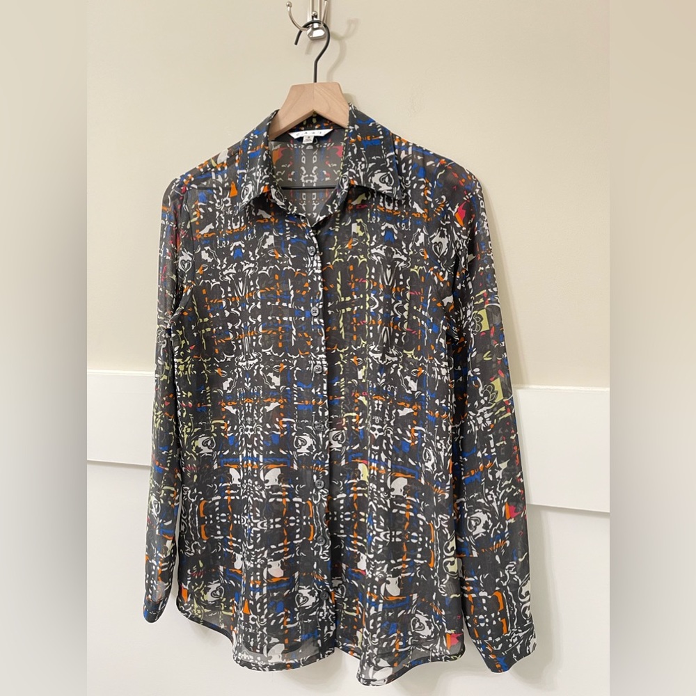 Cabi Multi-Color Abstract Print Button Down Light… - image 4